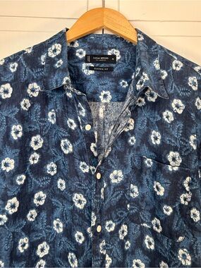 Lucky Brand Men’s Size XL Classic Fit Short Sleeve Button Down Floral Shirt